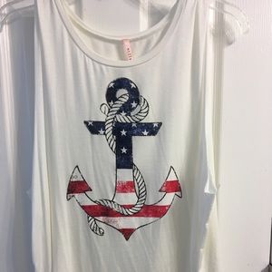 Cute anchor muscle tee